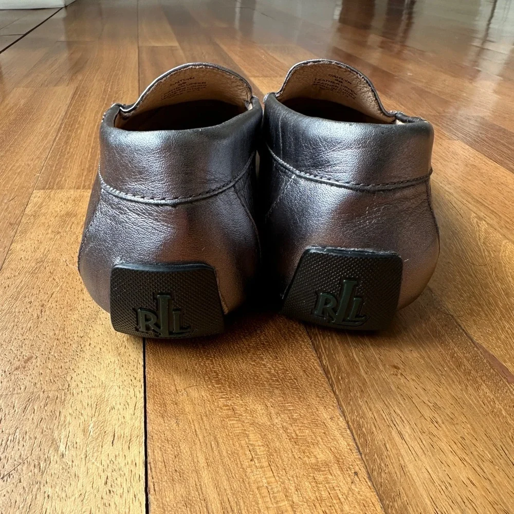 Lauren by Ralph Lauren Caitlyn Driving Loafer In Pewter, Size 6B